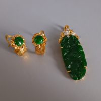 24k Traditional Chinese Hoop Stud Earrings