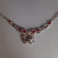 Ruby & Pink Sapphire Lavaliere Necklace 18k