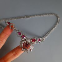 Ruby & Pink Sapphire Lavaliere Necklace 18k