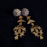 peranakan earrings, chinese dangle earrings, peranakan earrings singapore, straits chinese jewelry, vintage diamond dangle earrings, antique peranakan jewellery, Gem Gardener