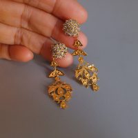 peranakan earrings, chinese dangle earrings, peranakan earrings singapore, straits chinese jewelry, vintage diamond dangle earrings, antique peranakan jewellery, Gem Gardener
