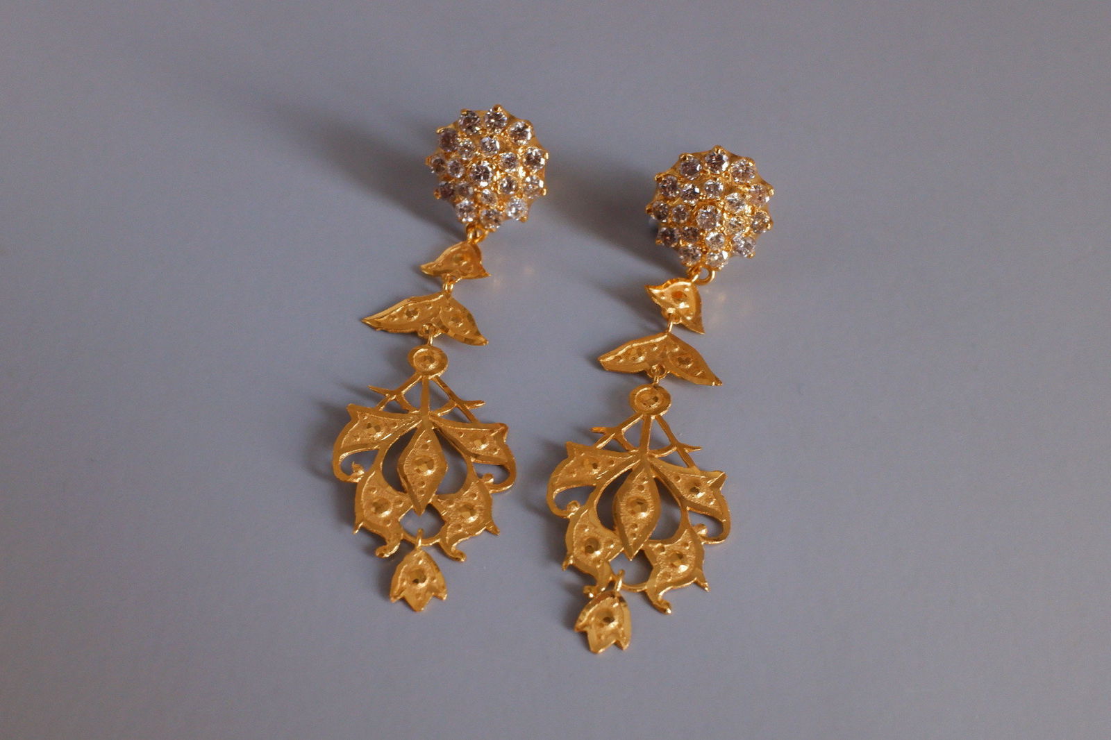 peranakan earrings, chinese dangle earrings, peranakan earrings singapore, straits chinese jewelry, vintage diamond dangle earrings, antique peranakan jewellery, Gem Gardener