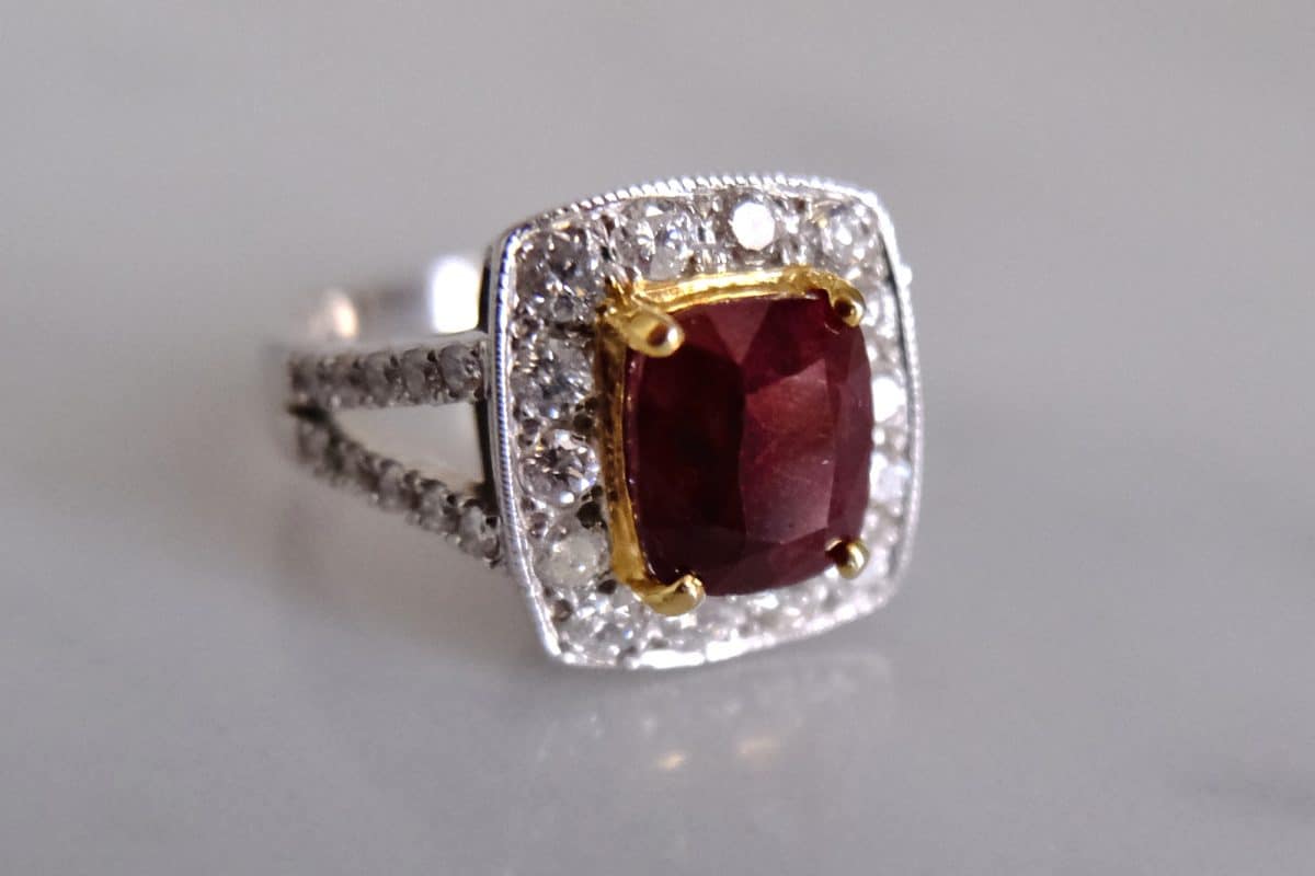 deep red ruby ring