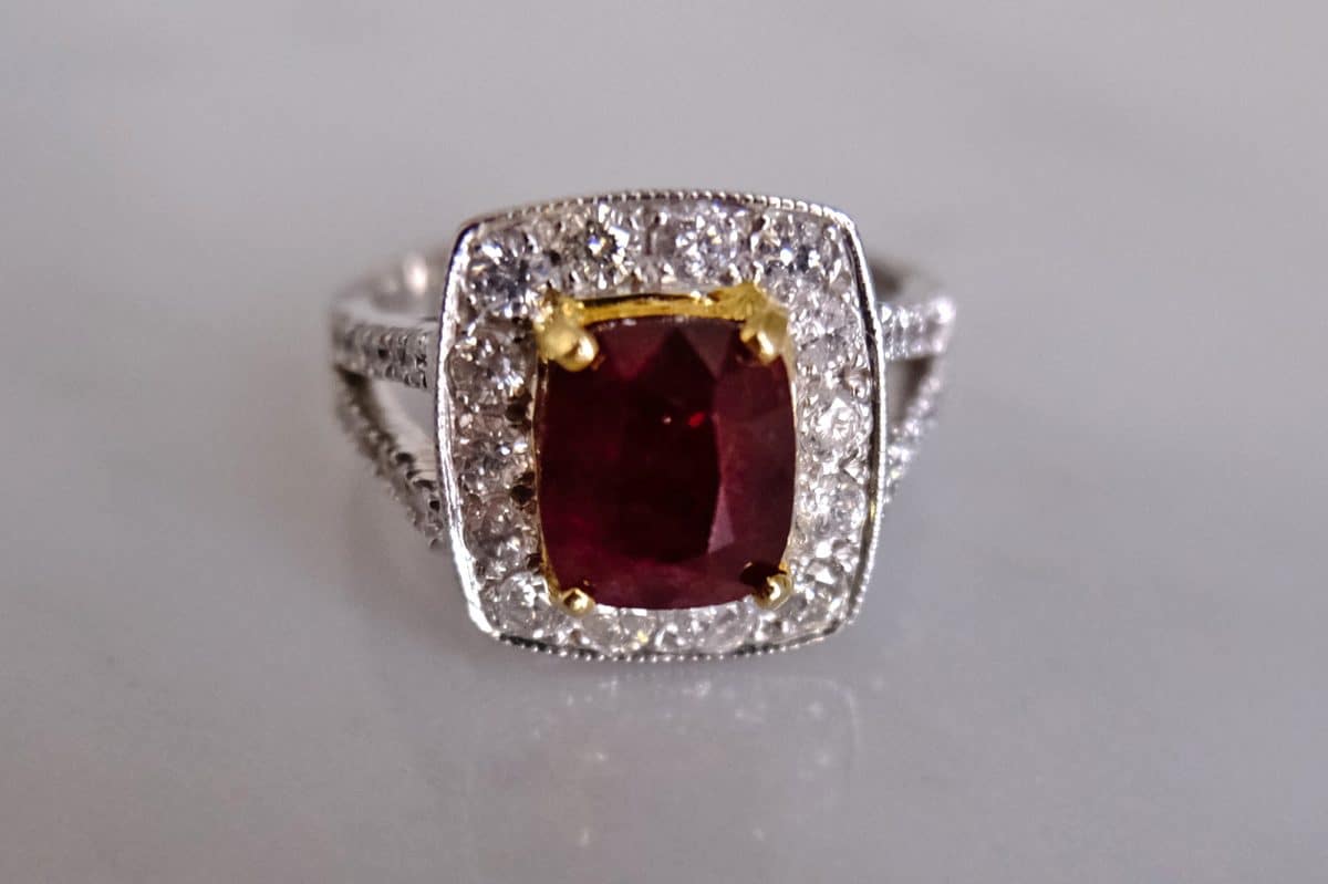 deep red ruby ring