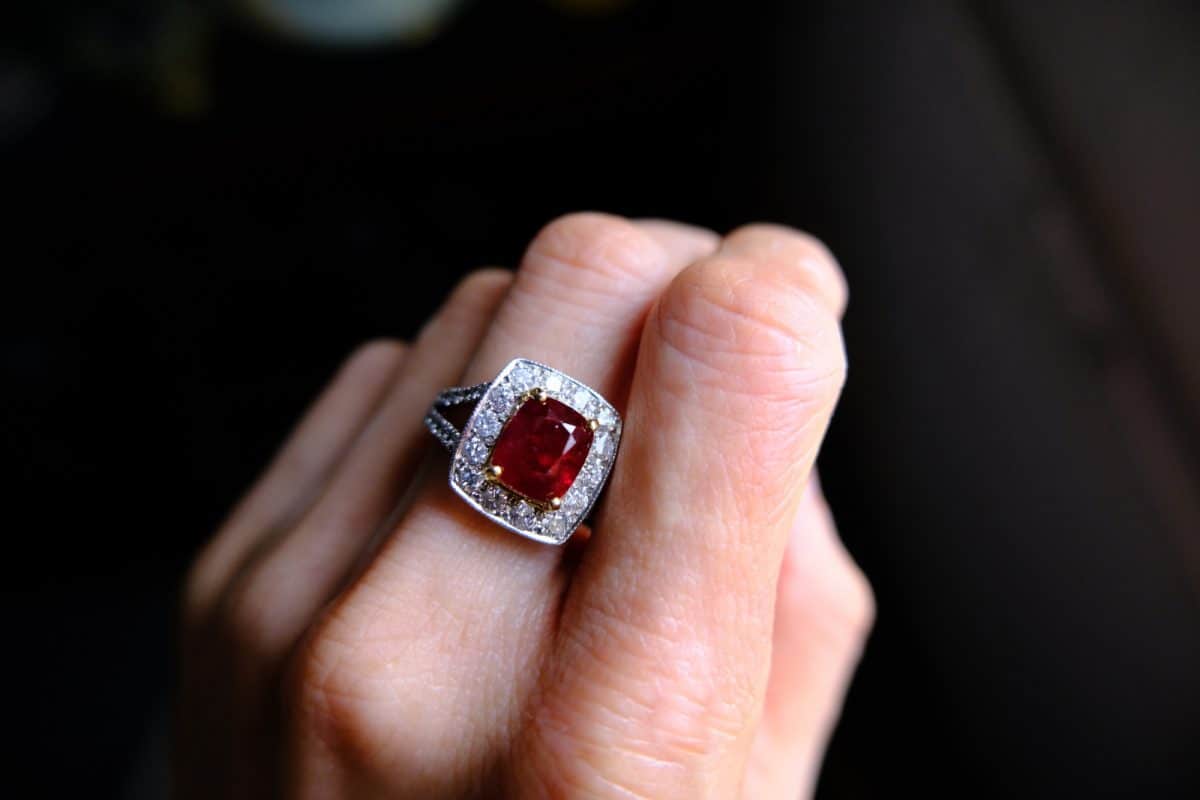 deep red ruby ring