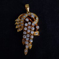 Phoenix Cluster Diamond Pendant Antique Chinese 20k