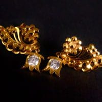 Gem Gardener, gold wing earrings, wind diamond earrings, wing feather earrings, antique chinese earrings, antique indian earrings, indian gold earrings