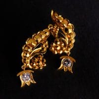 Gem Gardener, gold wing earrings, wind diamond earrings, wing feather earrings, antique chinese earrings, antique indian earrings, indian gold earrings