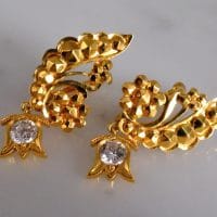 Gem Gardener, gold wing earrings, wind diamond earrings, wing feather earrings, antique chinese earrings, antique indian earrings, indian gold earrings