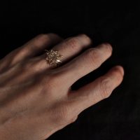 Antique Rose Cut Diamond Ring Star 20k Chinese