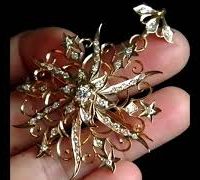 Antique Diamond Pendant Brooch, diamond star brooch pendant, diamond brooch/pendant, antique gold jewellery singapore