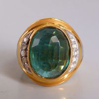 10ct Faceted Sugarloaf Emerald Ring 22k Men