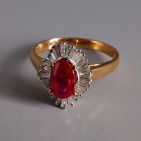 20k Vintage Burmese Ruby Ballerina Ring Chinese