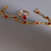 20k Vintage Burmese Ruby Ballerina Ring Chinese