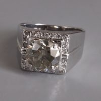 4ct Fancy Grey Diamond Ring Men 18k