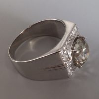 4ct Fancy Grey Diamond Ring Men 18k