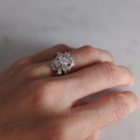 Ribbon Cluster Ring Vintage 18k Edwardian