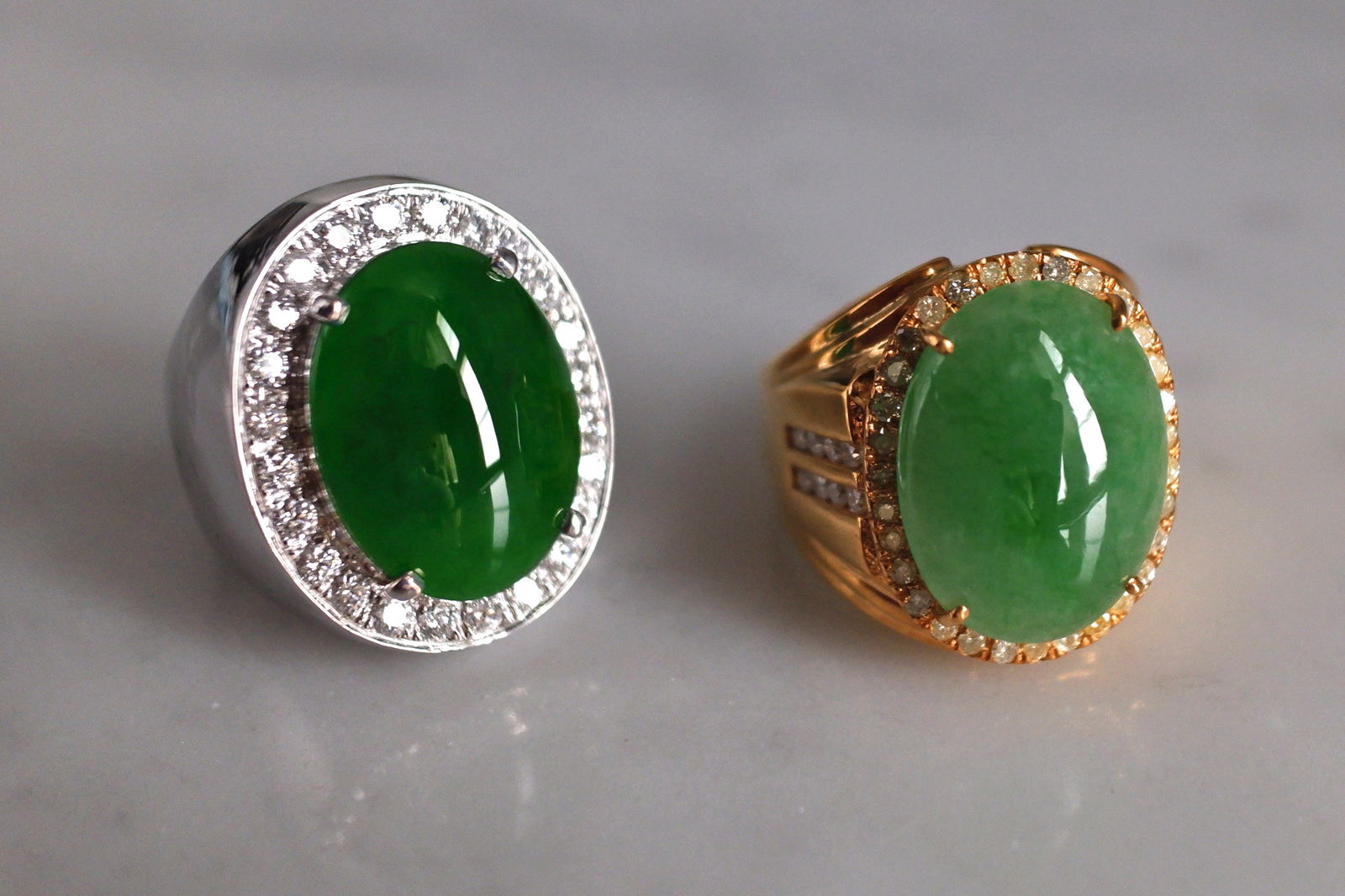 Soft Green Jadeite Jade Ring 18k Men Vintage Gem Gardener