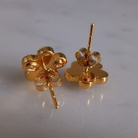 Gem Gardener, moonstone gold earrings, moonstone stud earrings gold, flower shaped earrings studs, moonstone earrings singapore, moonstone statement earrings
