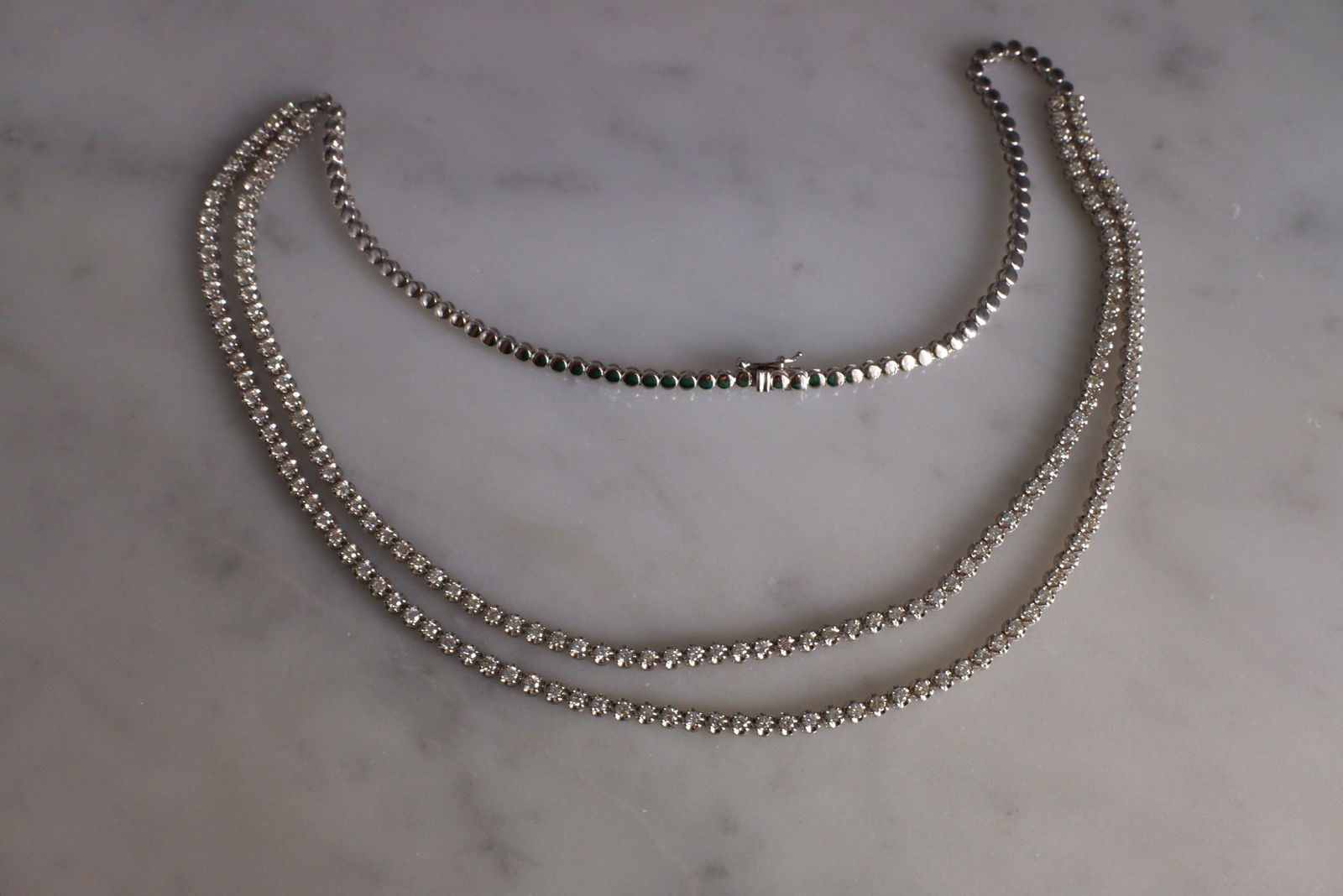 Two Strand Tier Diamond Necklace 18k Gem Gardener