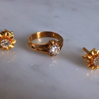 Antique Diamond Solitaire Ring 20k Chinese