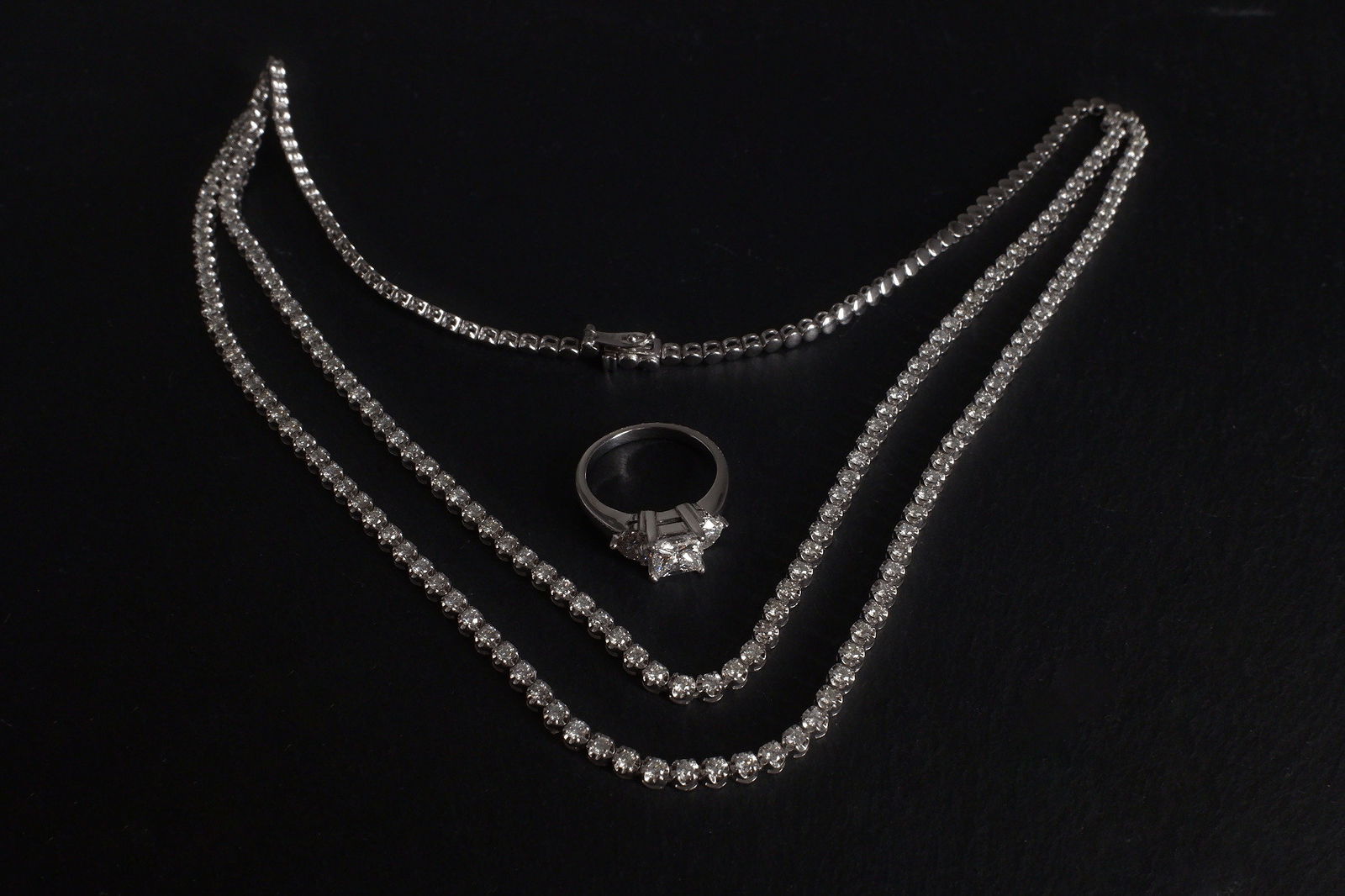 Two Strand Tier Diamond Necklace 18k Gem Gardener