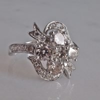 Ribbon Cluster Ring Vintage 18k Edwardian