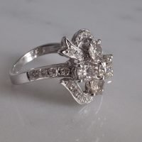 Ribbon Cluster Ring Vintage 18k Edwardian