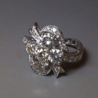 Ribbon Cluster Ring Vintage 18k Edwardian
