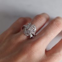 Ribbon Cluster Ring Vintage 18k Edwardian