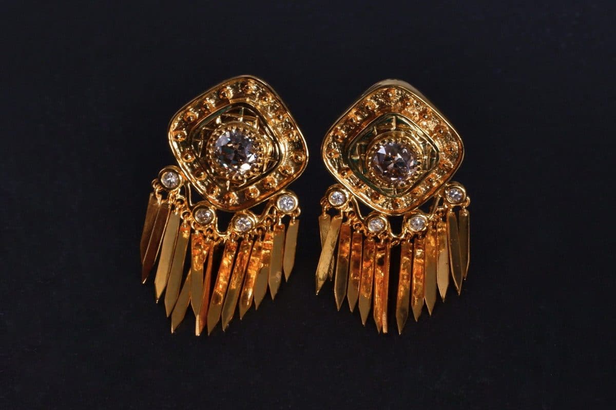 antique gold indian earrings