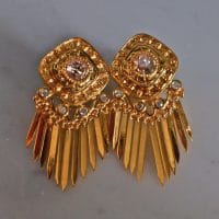 Gem Gardener, antique gold indian earrings, vintage earrings singapore, mine cut diamond earrings, gold tassel earrings, gold etruscan revival earrings, statement earrings singapore, diamond earrings singapore, vintage jewellery singapore