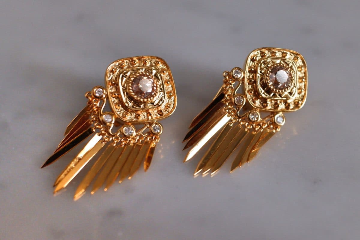 antique gold indian earrings