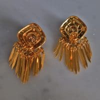 Gem Gardener, antique gold indian earrings, vintage earrings singapore, mine cut diamond earrings, gold tassel earrings, gold etruscan revival earrings, statement earrings singapore, diamond earrings singapore, vintage jewellery singapore