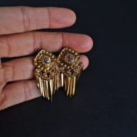 Gem Gardener, antique gold indian earrings, vintage earrings singapore, mine cut diamond earrings, gold tassel earrings, gold etruscan revival earrings, statement earrings singapore, diamond earrings singapore, vintage jewellery singapore