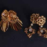 Gem Gardener, antique gold indian earrings, vintage earrings singapore, mine cut diamond earrings, gold tassel earrings, gold etruscan revival earrings, statement earrings singapore, diamond earrings singapore, vintage jewellery singapore