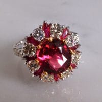 Gem Gardener, 3 carat ruby ring, 3ct ruby ring, ruby ring singapore, ruby diamond ring, red ruby halo ring, ruby jewellery singapore, ruby cocktail ring, cocktail rings singapore, ruby engagement rings singapore, vintage rings singapore