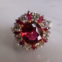 Gem Gardener, 3 carat ruby ring, 3ct ruby ring, ruby ring singapore, ruby diamond ring, red ruby halo ring, ruby jewellery singapore, ruby cocktail ring, cocktail rings singapore, ruby engagement rings singapore, vintage rings singapore