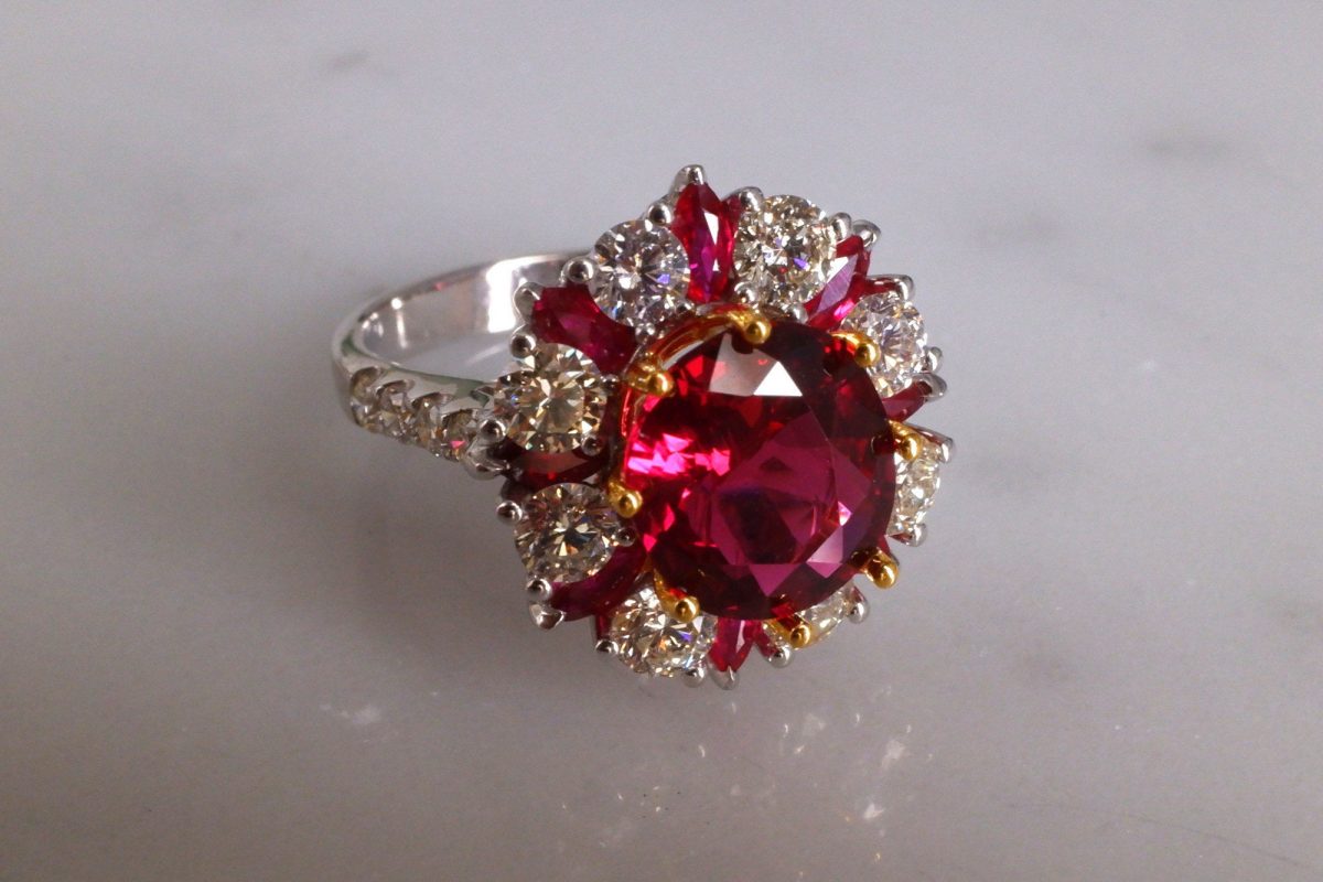 3 carat ruby engagement ring