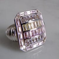 Brutalist Sapphire Statement Ring 18k Palladium