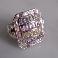 Brutalist Sapphire Statement Ring 18k Palladium