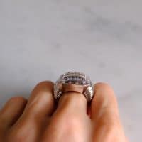 Brutalist Sapphire Statement Ring 18k Palladium