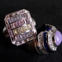 Brutalist Sapphire Statement Ring 18k Palladium