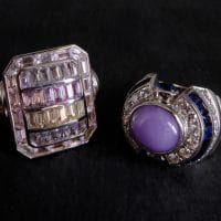 Brutalist Sapphire Statement Ring 18k Palladium