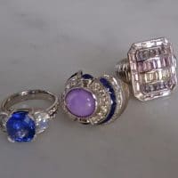 Brutalist Sapphire Statement Ring 18k Palladium