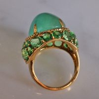 22ct Colombian Emerald Cabochon Ring 18k