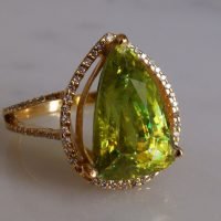 Gem Gardener, sphene diamond ring, green sphene ring, sphene gemstone jewelry, sphene stone jewellery