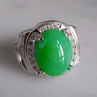 Gem Gardener, apple green jade ring, jade cabochon rings for sale, jade rings singapore, jade ring for men, green jade cabochon ring, apple green jadeite, vintage jade rings for sale