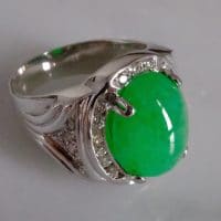 Gem Gardener, apple green jade ring, jade cabochon rings for sale, jade rings singapore, jade ring for men, green jade cabochon ring, apple green jadeite, vintage jade rings for sale