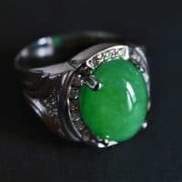 Gem Gardener, apple green jade ring, jade cabochon rings for sale, jade rings singapore, jade ring for men, green jade cabochon ring, apple green jadeite, vintage jade rings for sale